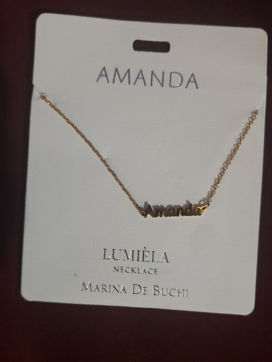Amanda Nameplate Necklace Lumiela